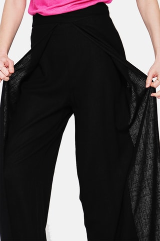 Pantaloni a portafoglio in lino - Nero