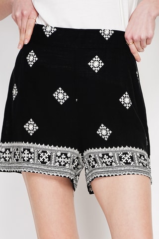 Shorts in lino - Nero