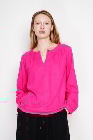 Blusa in lino - Fucsia