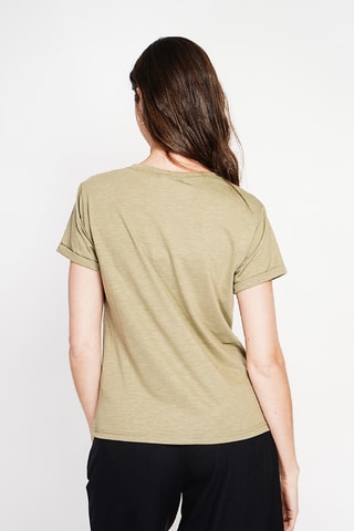 T-shirt in lino - Beige