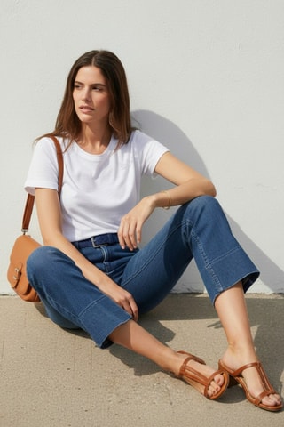 T-shirt in lino - Bianco