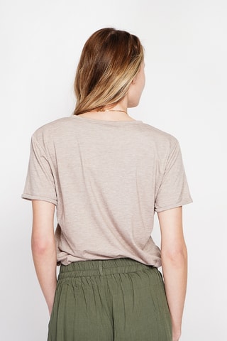 T-shirt in lino - Beige