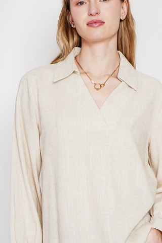 Blusa in lino - Beige