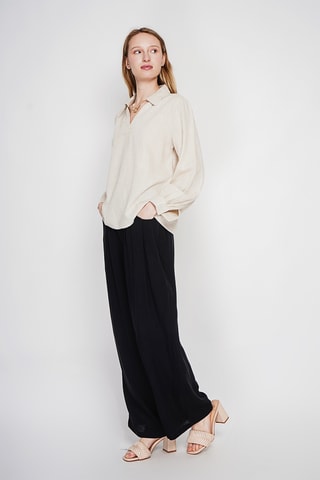 Blusa in lino - Beige