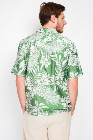 Camicia in lino - Verde e bianco