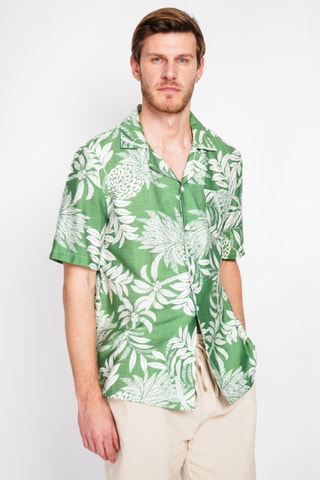 Camicia in lino - Verde e bianco