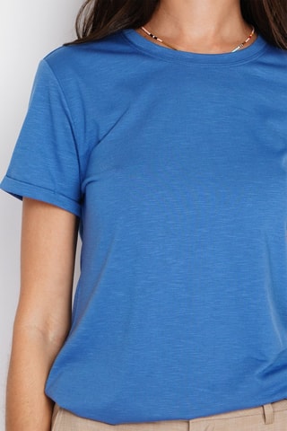 T-shirt in lino - Blu