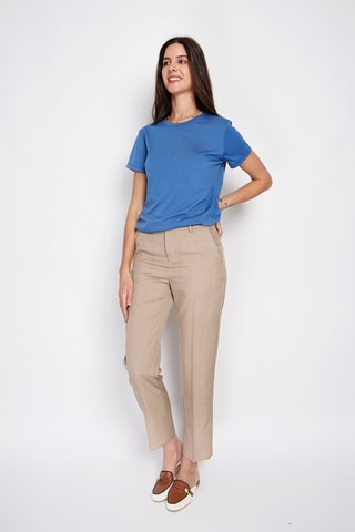 T-shirt in lino - Blu