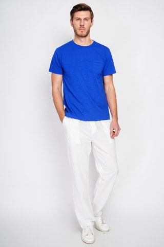 T-shirt in lino - Blu