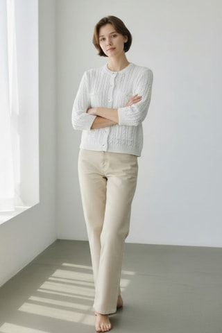 Cardigan in cotone bio - Bianco