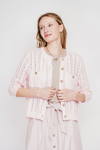Cardigan in cotone bio - Rosa