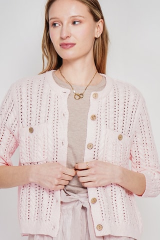 Cardigan in cotone bio - Rosa