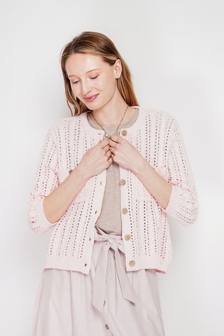 Cardigan in cotone bio - Rosa