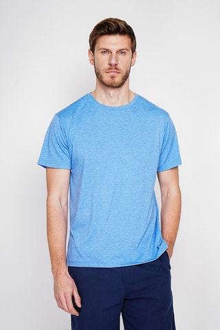 T-shirt in lino - Blu