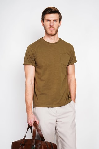 T-shirt in lino - Beige