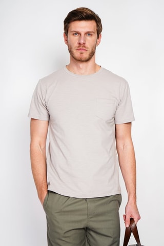 T-shirt in lino - Beige