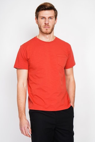 T-shirt in lino - Rosso
