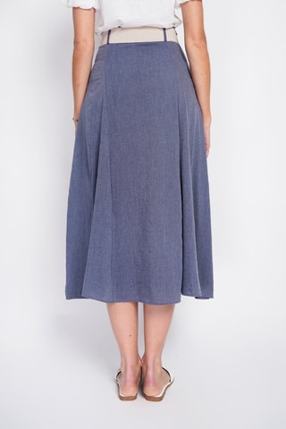 Gonna lunga in lino - Blu