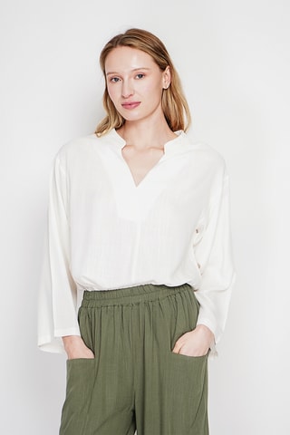 Blusa in lino - Bianco