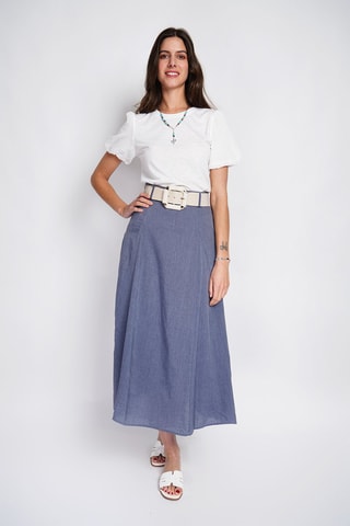 T-shirt in lino - Bianco