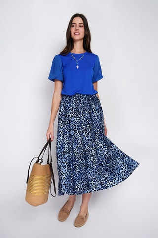 T-shirt in lino - Blu