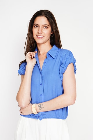 Camicia in lino - Indaco - Blu