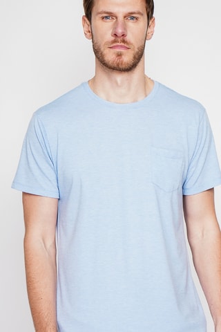 T-shirt in lino - Blu