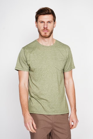 T-shirt in lino - Kaki