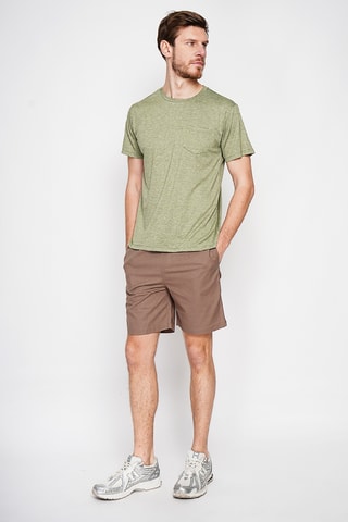 T-shirt in lino - Kaki