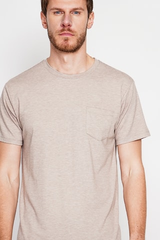 T-shirt in lino - Beige