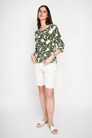 Top in lino - Verde