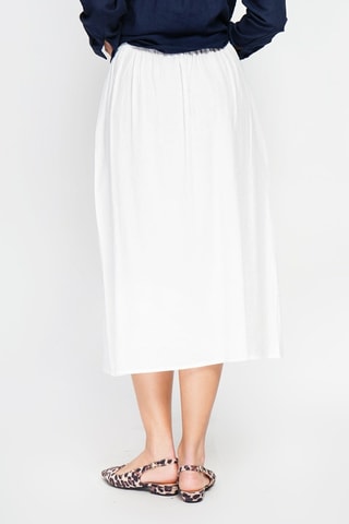 Gonna a portafoglio in lino - Bianco
