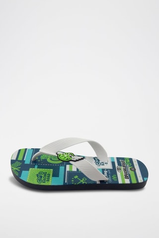 Tongs - Blanc et vert