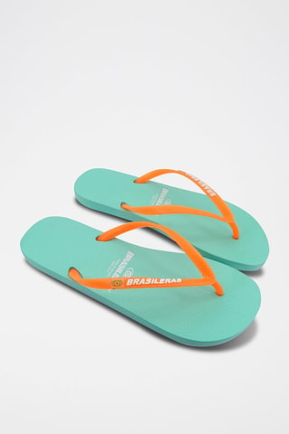Tongs - Vert et orange
