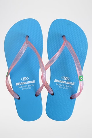 Tongs - 
Bleu et rose