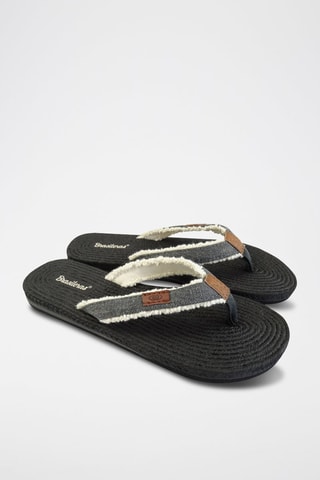 Tongs tressées - Noir