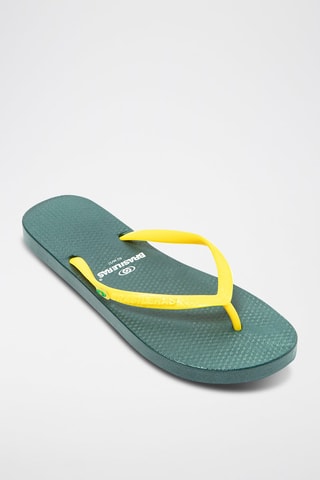 Tongs - 
Vert et jaune