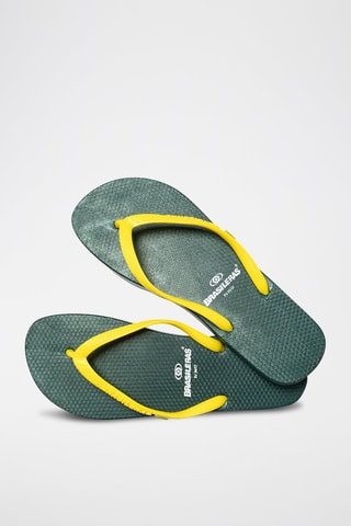 Tongs - 
Vert et jaune