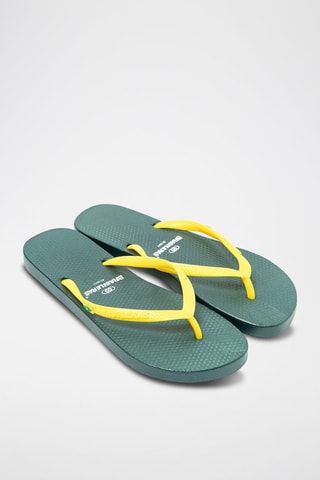 Tongs - 
Vert et jaune