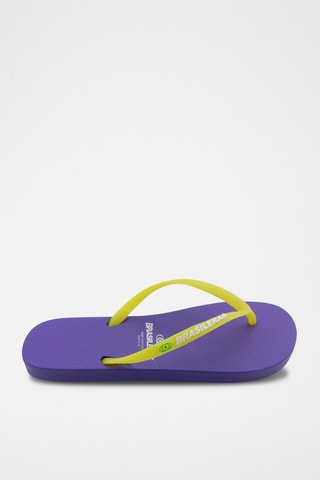 Tongs - Violet et jaune