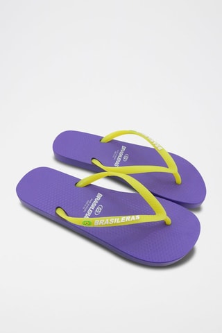 Tongs - Violet et jaune
