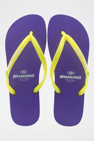 Tongs - Violet et jaune