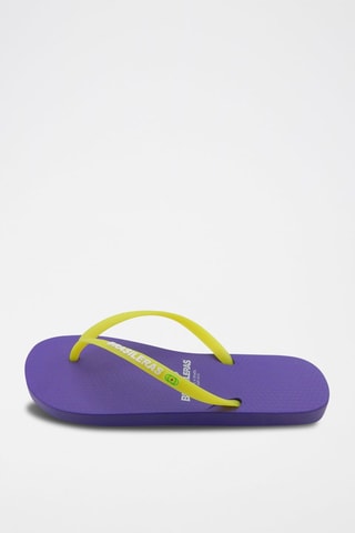 Tongs - Violet et jaune