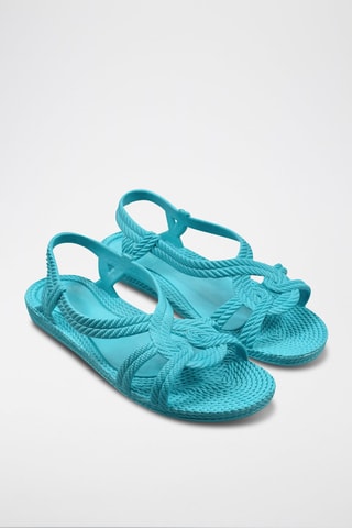 Sandales tressées - Turquoise