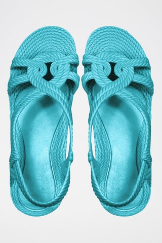 Sandales tressées - Turquoise