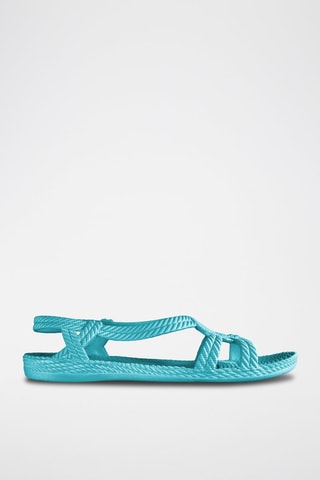 Sandales tressées - Turquoise