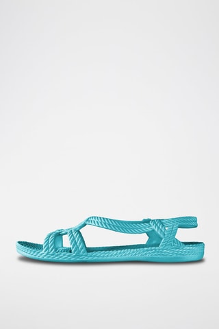 Sandales tressées - Turquoise