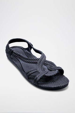 Sandales tressées - Bleu marine