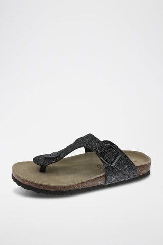 Tongs - Noir et argenté