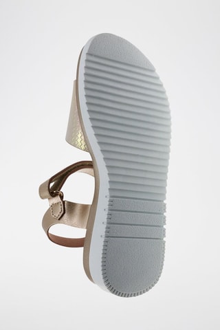 Sandales compensées - Blanc et doré